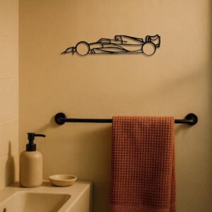 Stylish Edge Metal Line Racing Car Wall Adornment-Suspended Iron Wall Sculptures