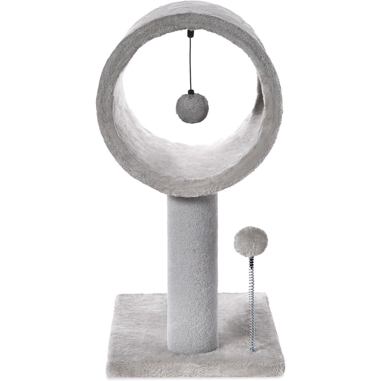 Gray Indoor Cat Tree With Hanging Ball 20.5Cat Tree With Tunnel Bed And Scratching Post Cat Tower - Image 4
