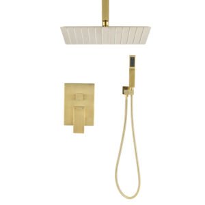 Ceiling Mounted Shower System Combination Set, With Handheld And Shower Head