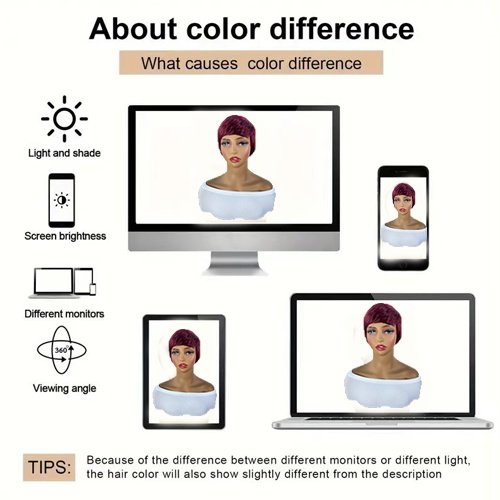 Burgundy Elf Human Hair Wig - Image 6