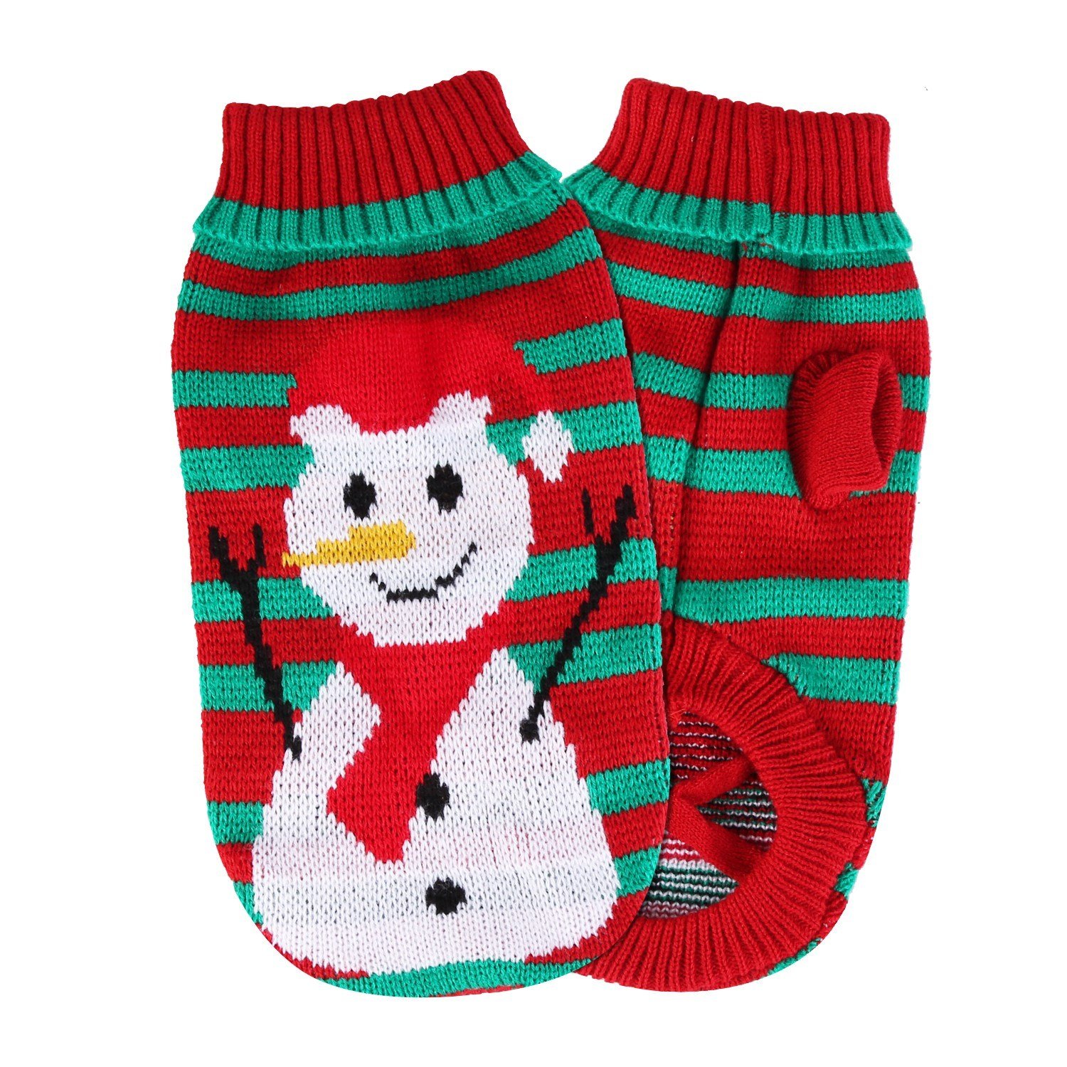 2 Patterns 4 Sizes Option-- 1Pc Pet Christmas Turtleneck Sweater Dog Cat Christmas Clothes Snowman Stripes Costume Winter Holiday Sweater For Small Medium Kitten Puppy Cats Dogs - Image 9