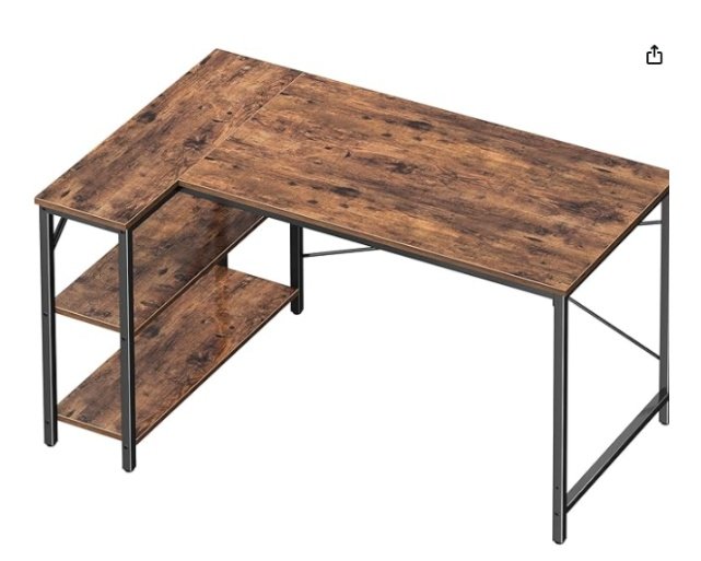 L Shaped Desk 47 Inch Computer Desk Gaming Furniture Corner Desks Home Office PC Table With Reversible Storage Shelves - Image 2