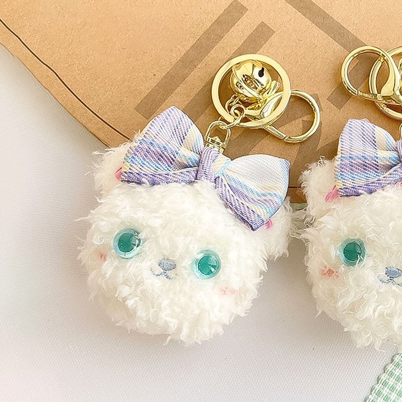Small Bowknot Bear Keychain-Blue 5238 - Image 5