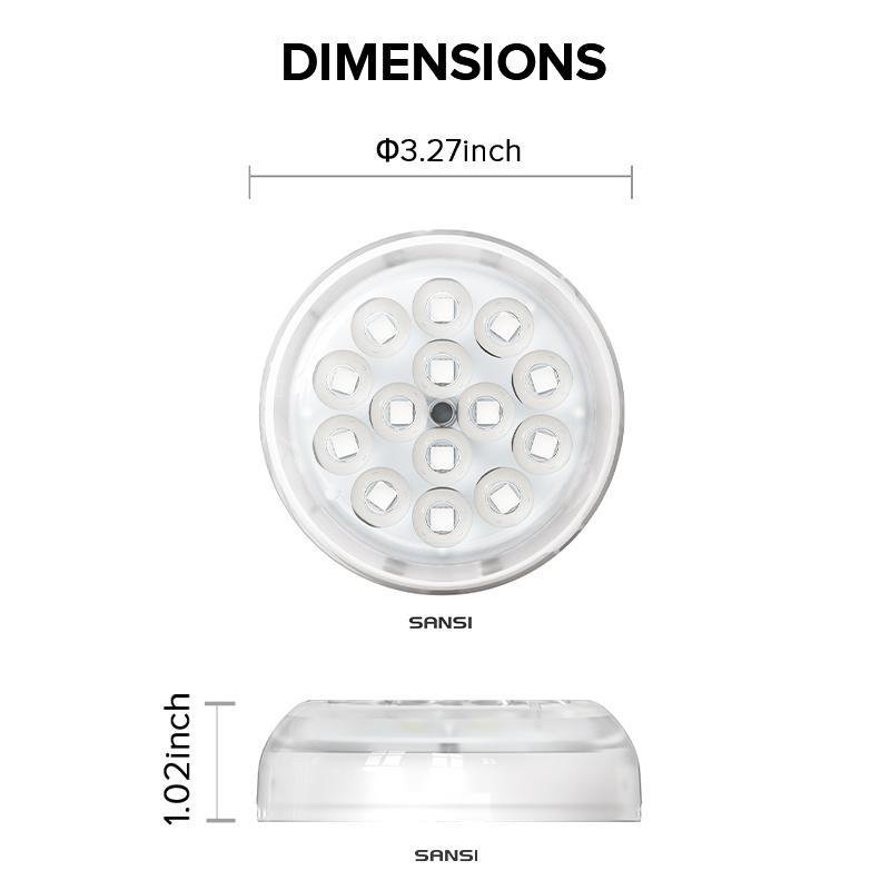 Sansi Upgraded Wireless Rechargeable Pool Lights,Submersible RBG LED Pond Lights,Color Changing Underwater Spotlight With Magnetic And Suction Cup Mounts - Image 2