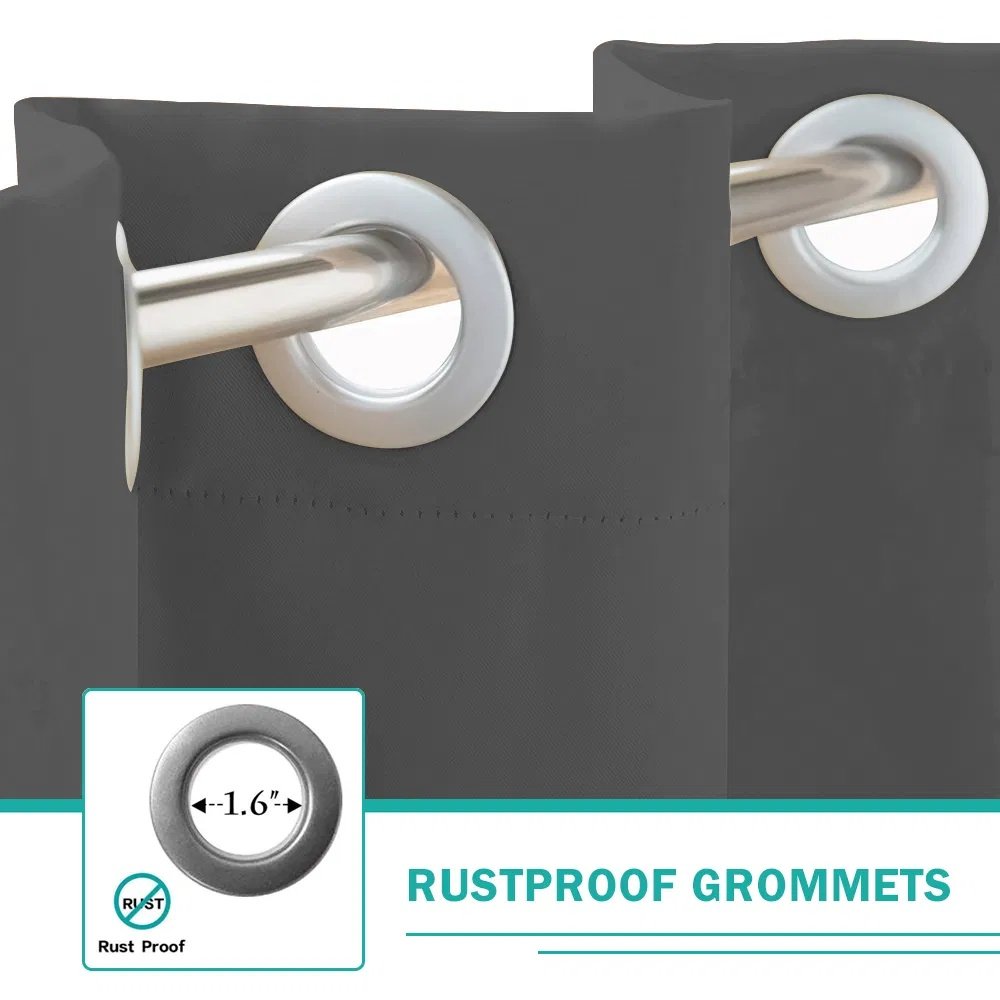 50 In. X 84 In. Indoor Outdoor Dark Gray Grommet Curtain 1 Panel - Image 5