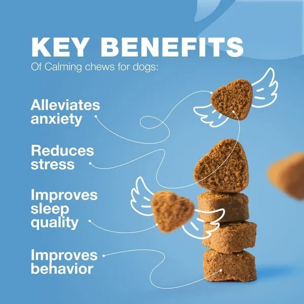 Calming Chews For Dogs Duck Flavor Canine Supplement For All Breeds And Sizes - Image 4