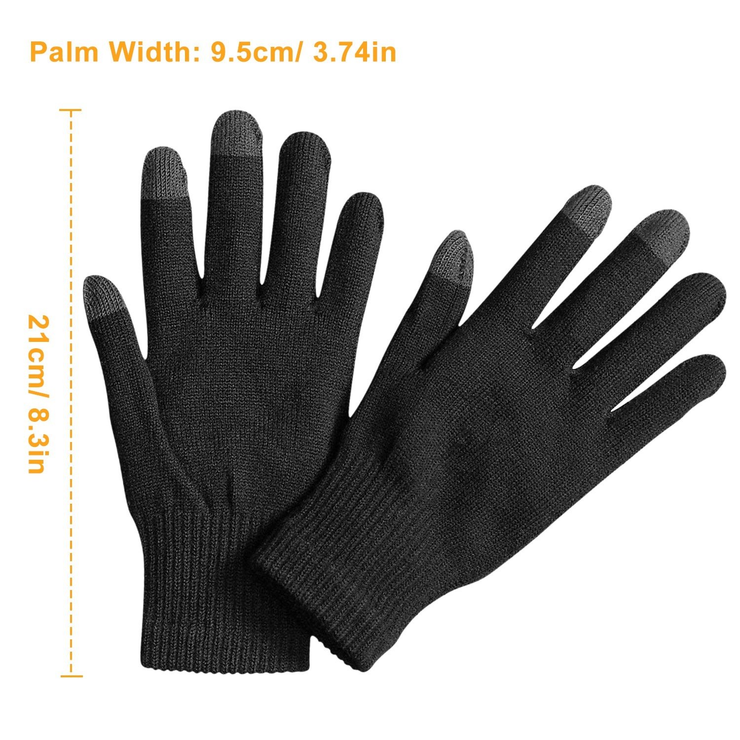 3 Color Options -- 1 Pair Unisex Winter Knit Gloves Touchscreen Outdoor Windproof Cycling Skiing Warm Gloves - Image 5