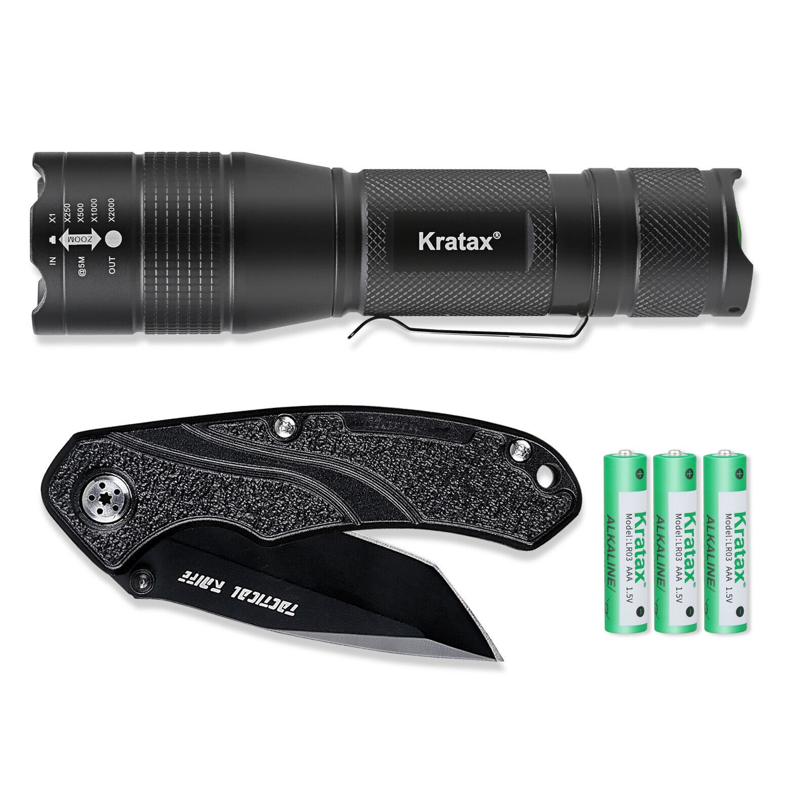 5.3oz Small & Extremely Zoomable LED Tactical Handheld Flashlight With Knife - Image 8