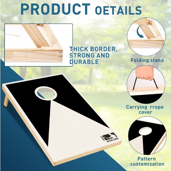 Solid Wood Cornhole Game Set - Image 4