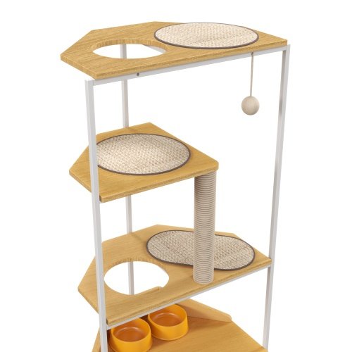 Cat Apartment With Feeding Station And Climbing Platform, Pet Furniture For Indoor Cats - Image 4