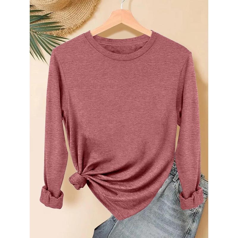 Womens 5 Packs Long Sleeve Crew Neck Shirts Fall Tops Clothes Outfits 2025 Basic Tee - Image 6