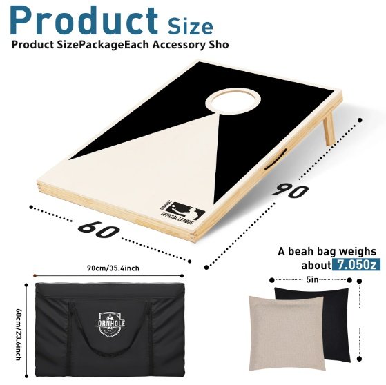 Solid Wood Cornhole Game Set - Image 8