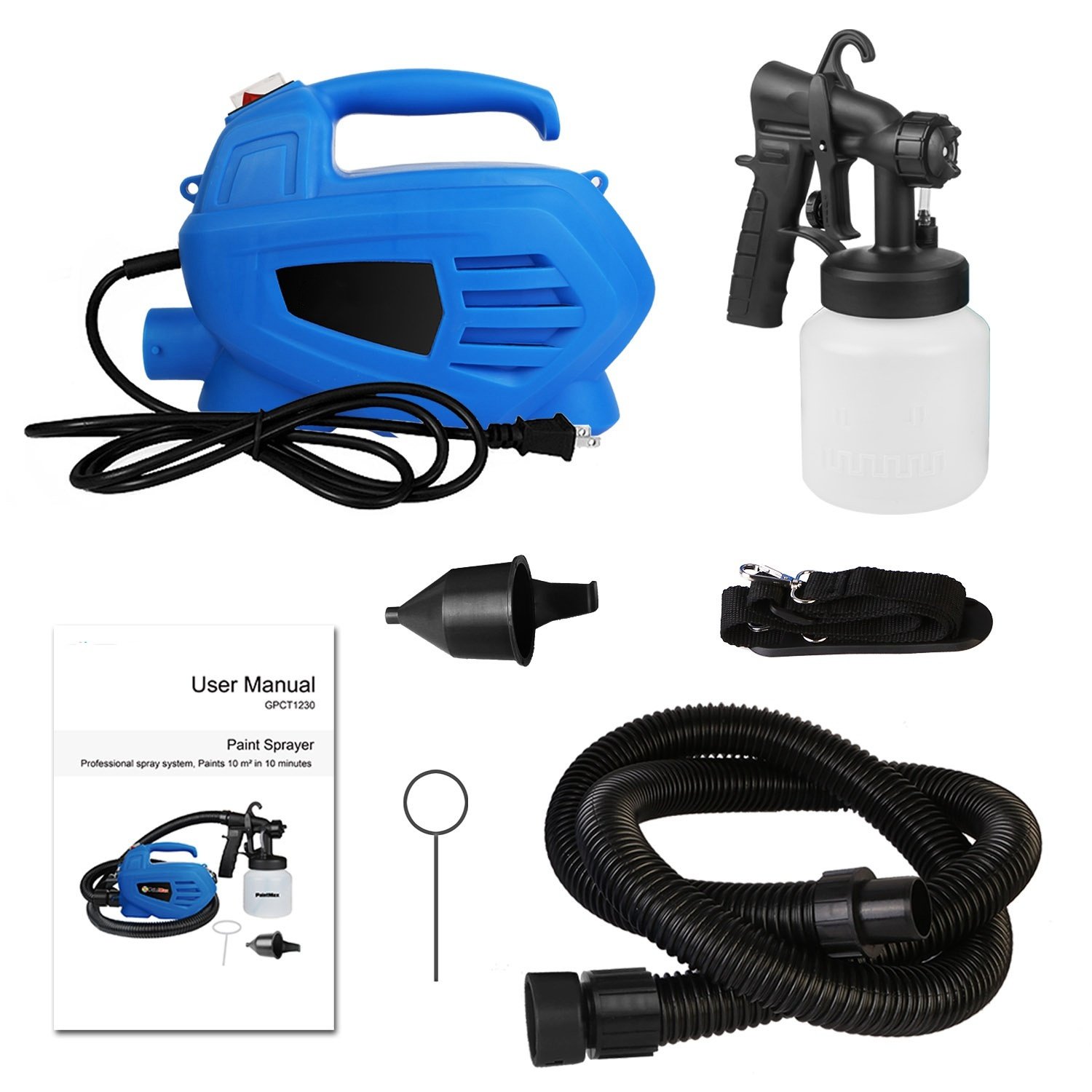800ML Paint Sprayer 650W Paint Sprayer 800ML,minimum Output HVLP Oil Primer Water Spray, With 3 Spraying Modes Motor And Removable Container - Image 2