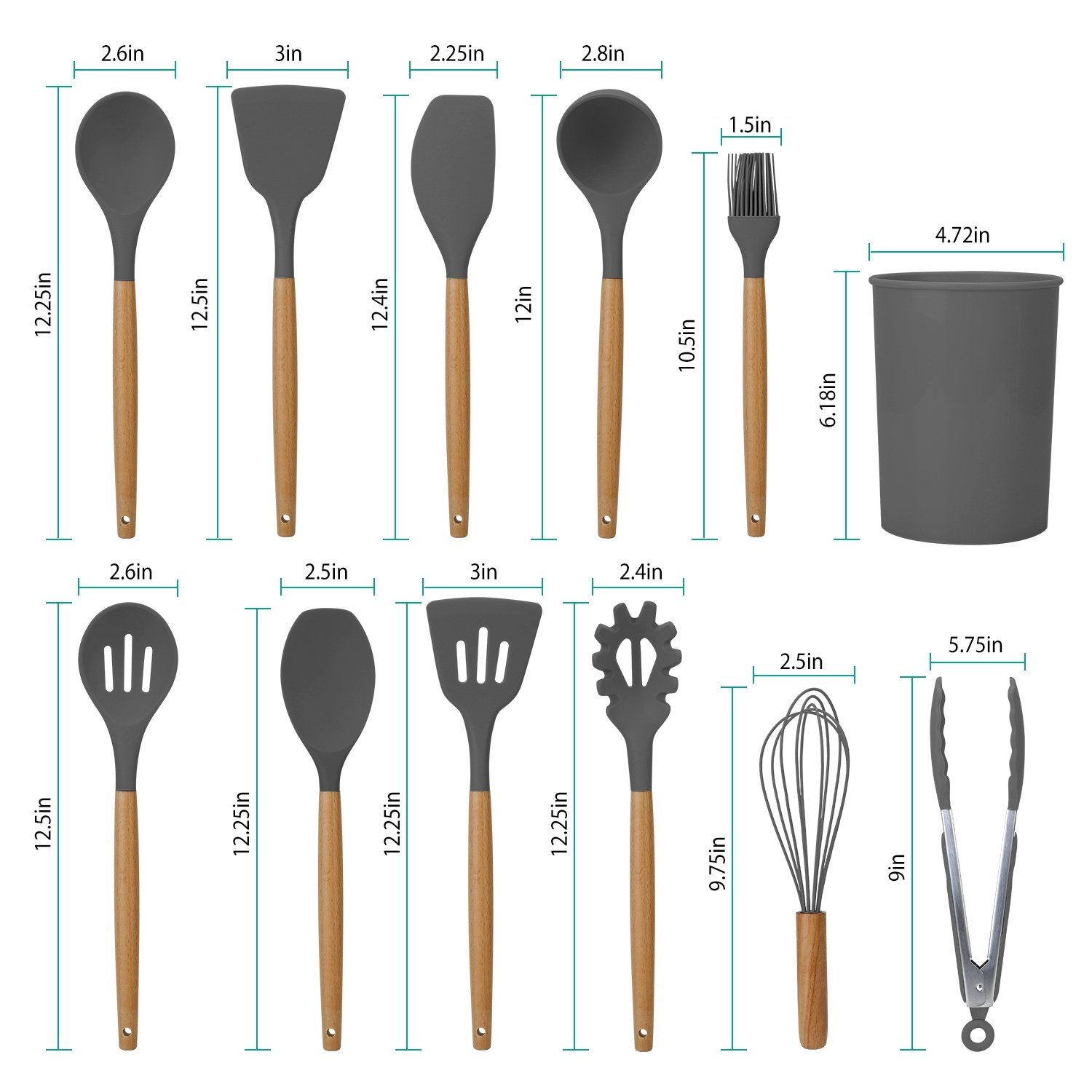 11 Piece Silicone Cooking Tool Set - Image 5