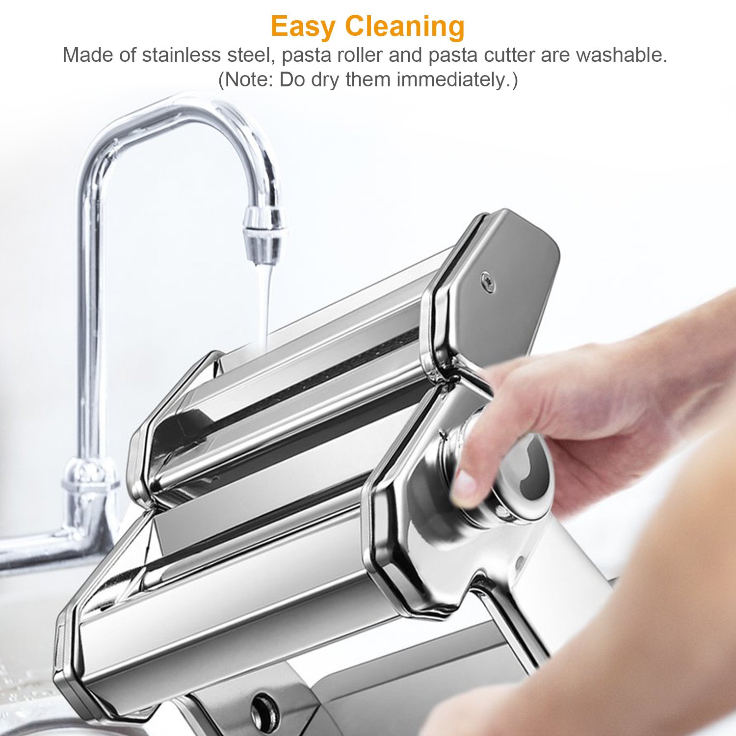 1Pc Pasta Maker Roller Machine Fettuccine Noodle Maker 9 Thickness Settings Stainless Steel - Image 6