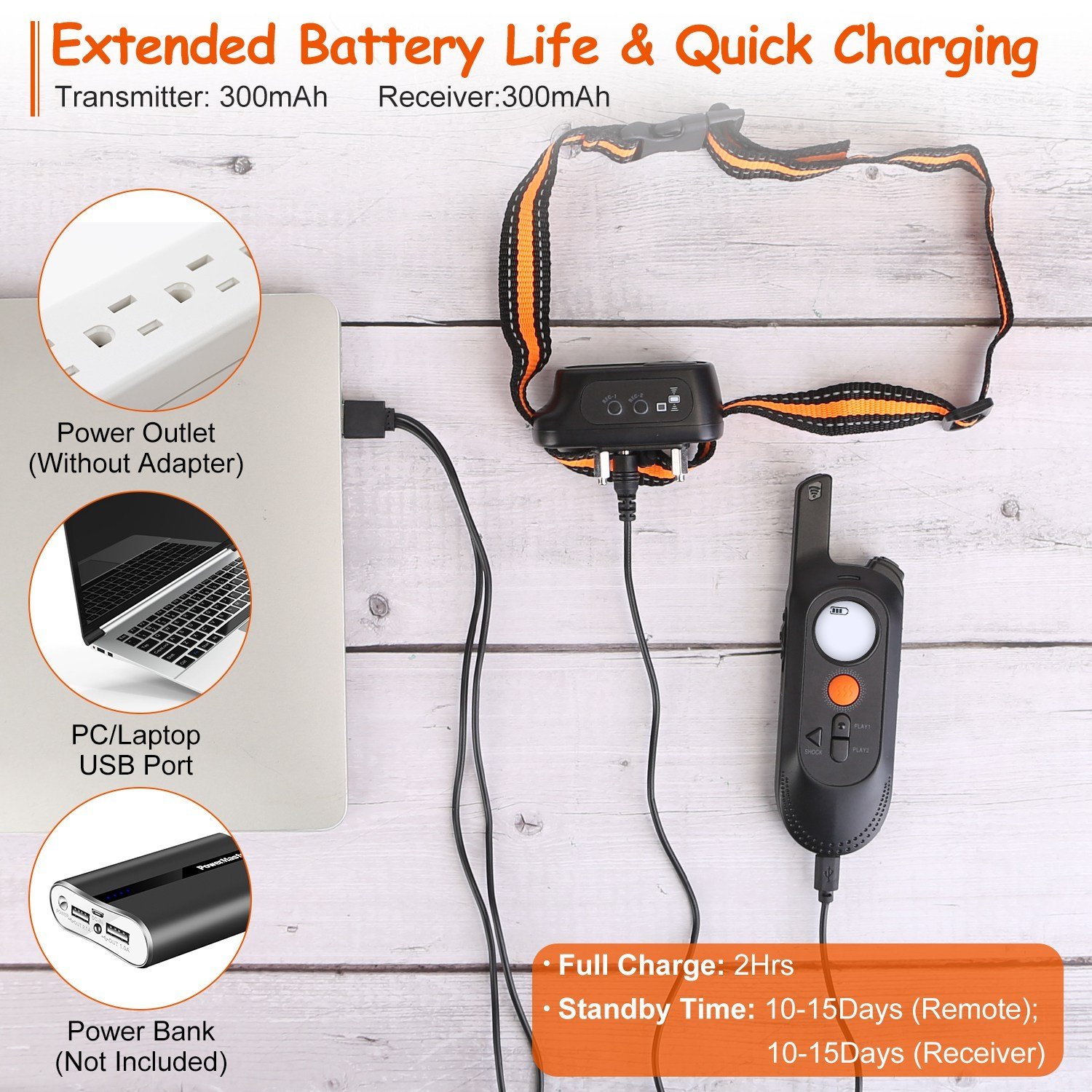 1Pc 984FT Dog Training Collar IP65 Waterproof Pet Beep Vibration Electric Shock Collar 3 Channels Rechargeable Transmitter Receiver Trainer With Recording Safety Keypad Lock - Image 7