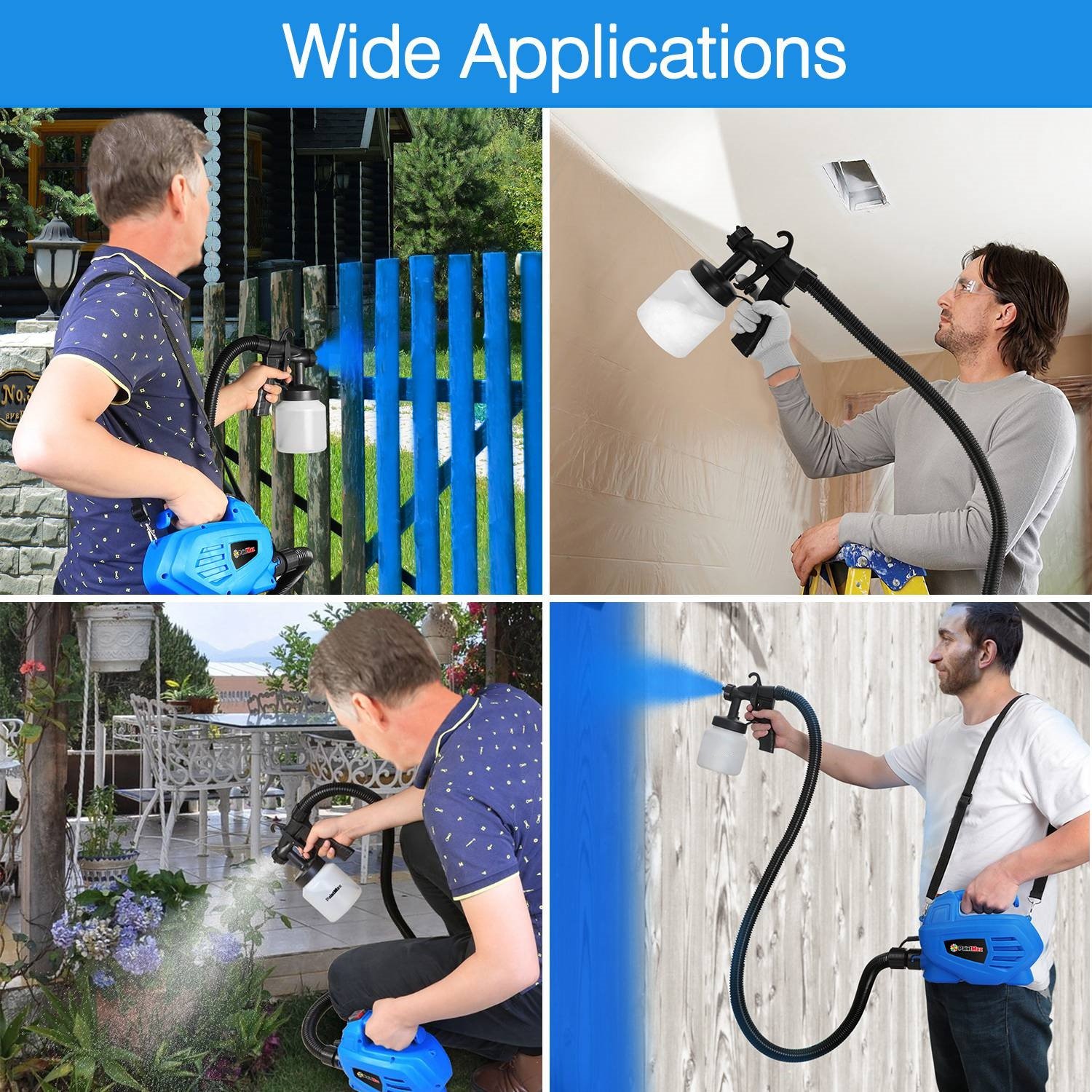 800ML Paint Sprayer 650W Paint Sprayer 800ML,minimum Output HVLP Oil Primer Water Spray, With 3 Spraying Modes Motor And Removable Container - Image 10