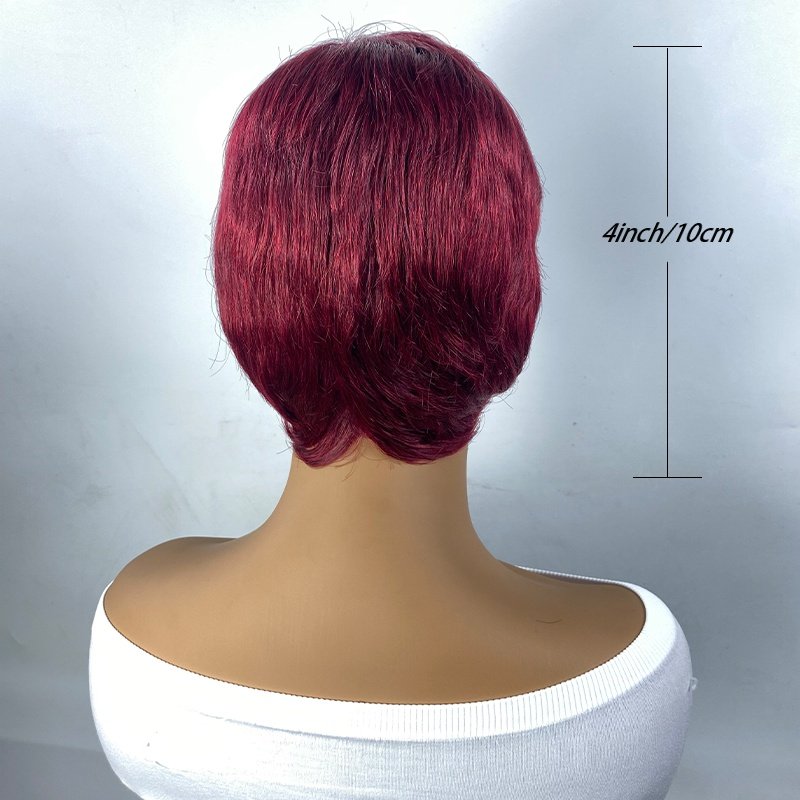 Burgundy Elf Human Hair Wig - Image 5