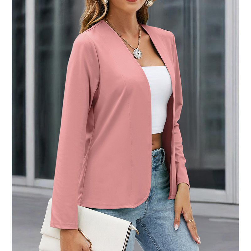Women Plus Size Casual Blazer Open Front Long Sleeve Work Office Cardigan Jackets - Image 5