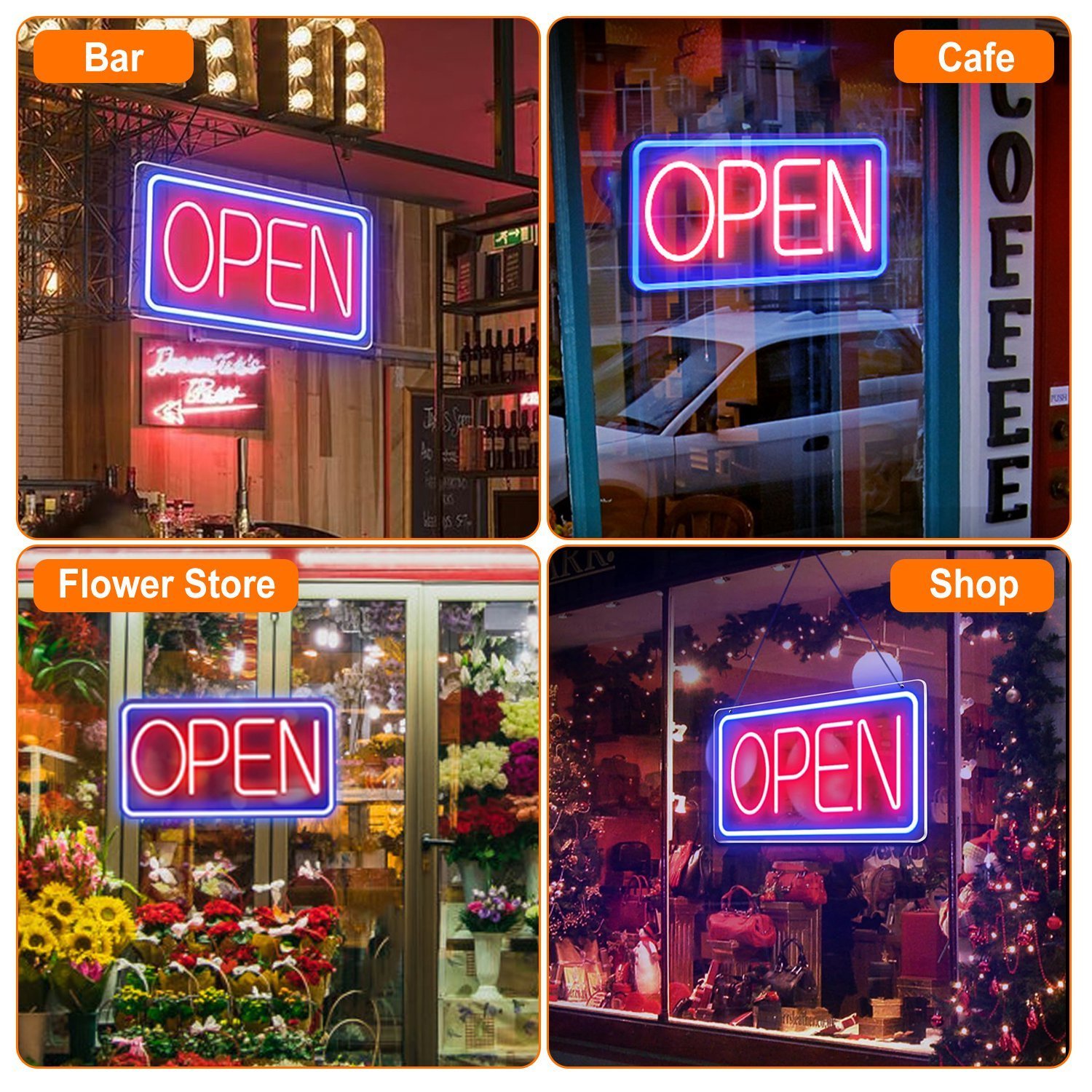 1Pc LED Open Sign 16.5x9.1in Business Neon Open Sign Advertisement Board With 11 Levels Adjustable Brightness - Image 7