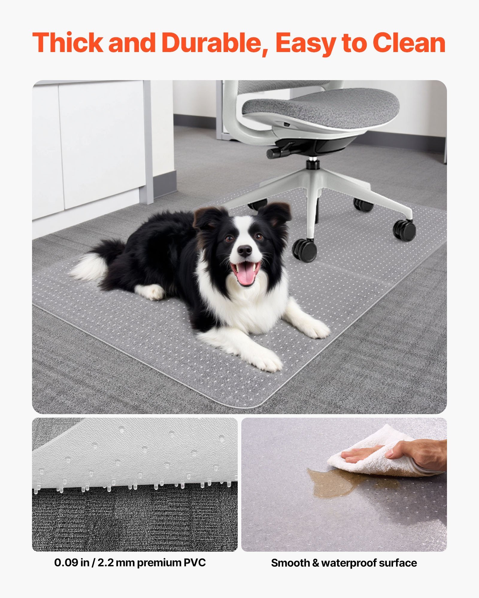 Chair Mat 36 X 48-inch Office Chair Mat For Carpeted Floors Rectangular - Image 5