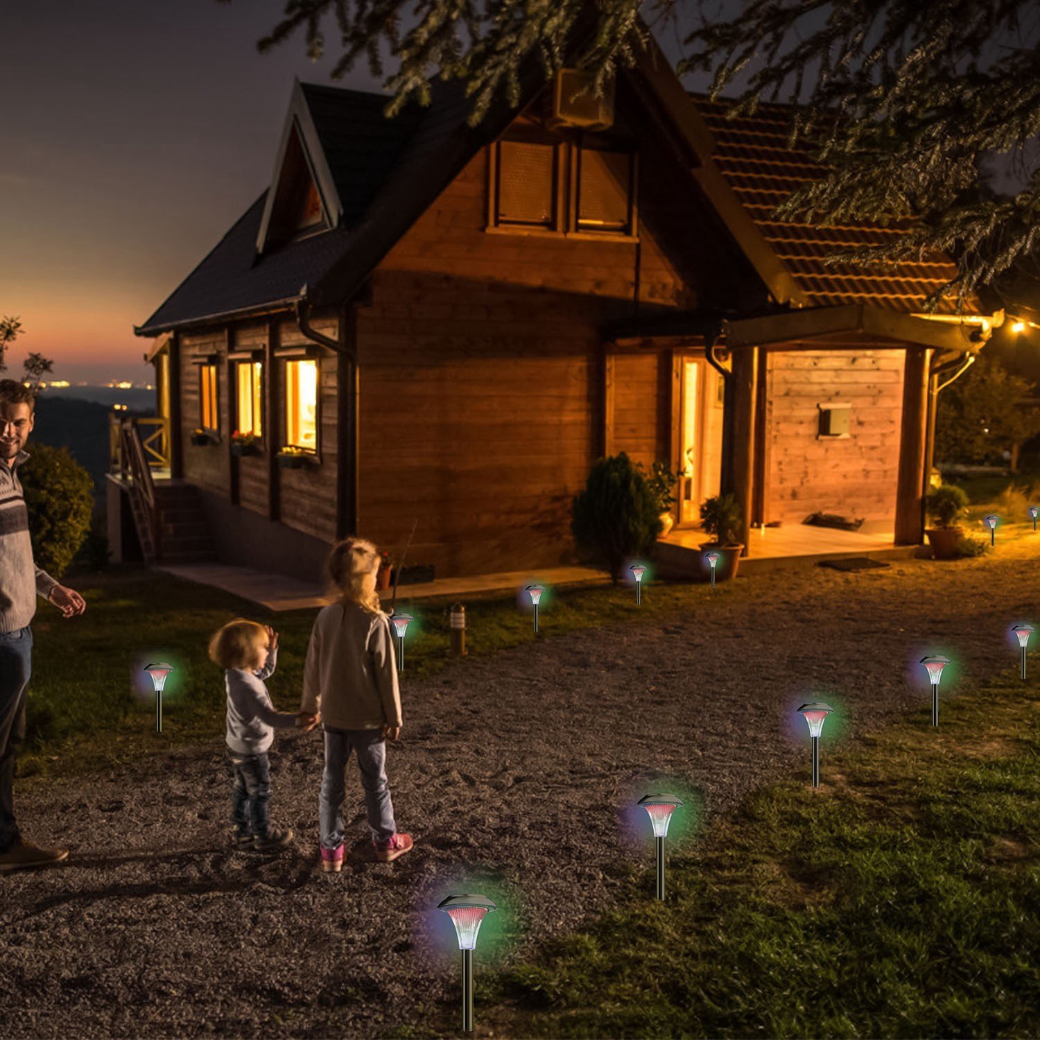 24Pcs 12Pcs 8Pcs 4Pcs Solar Garden Lights IP44 Waterproof 7 Color Changing For Yard Driveway Walkway - Image 8