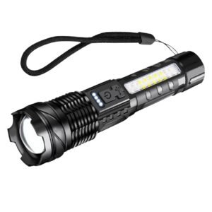 Rechargeable LED Flashlight Tactical Torch Police Super Bright Work Light Camping Lamp 3 Lighting Modes USB Charging