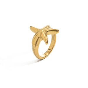 18K Gold Starfish Adjustable Ring