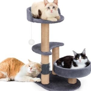 Luxury Cat Tree With Scratching Posts - Easy To Assemble, Wooden Fiber Structure, Suitable For Cats.
