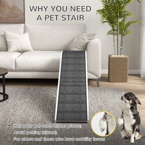 Ramp For Dog Bed, Pet Ramp For Dog With Non-slip Carpet And Top Platform - Image 7