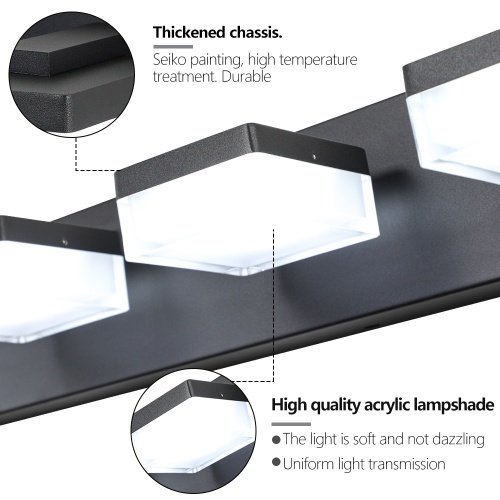 Modern 6 Lights Black LED Makeup Mirror Fixtures For Bathroom And Vanity Unavailable Platforms- Temu - Image 10