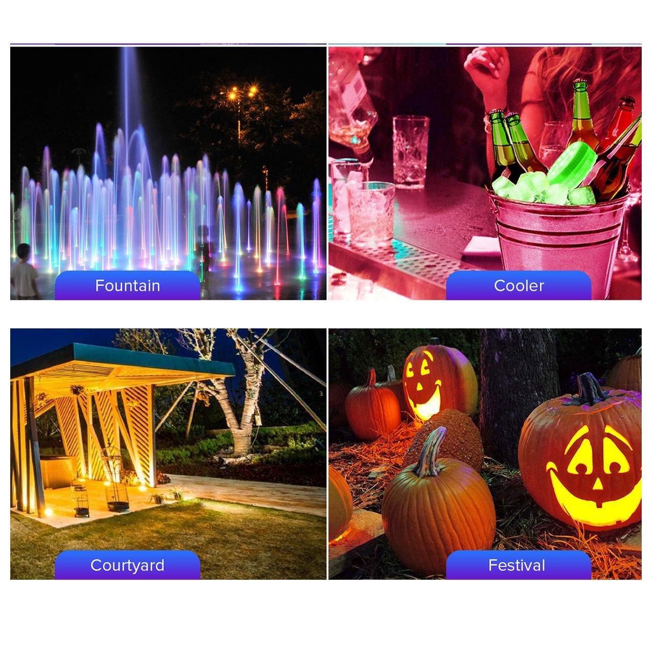 SANSI IP68 Waterproof RGB Pool Light, Summer Rechargeable 20Hrs Outdoor LED Lamp For Swimming Pool,Pond,Shower,Bath - Image 8