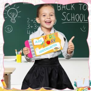 First And Last Day Of School Board Sign,Double Sided Printing Pencil Chalkboard For 1st Day Of Kindergarten Preschool, Back To School Supplies Photo Props-Clearance