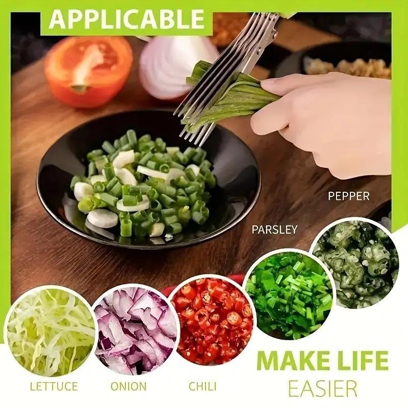 Multifunctional Multi-layer Kitchen Scissors Suitable For Cutting Onions, Vegetables And Spices - Image 6