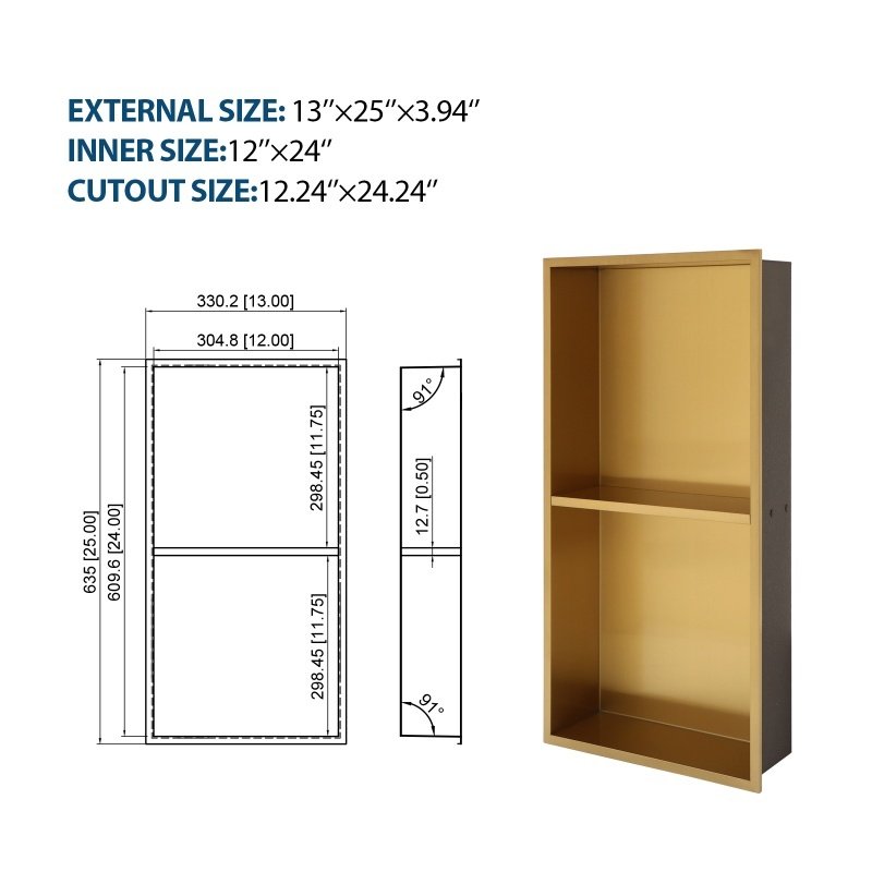 Stainless Steel Shower Niche, Gunmetal Black, Waterproof, Leak-Free, Rust-Resistant,Easy Installation, Corrosion-Resistant - Image 9