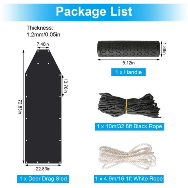 Deer Cart Game Trailer Snow Sled Mat Hunting Equipment - Image 3