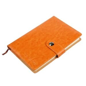 PU Leather Cover Notebook Memopad With Calendar World Map And Silk Ribbon