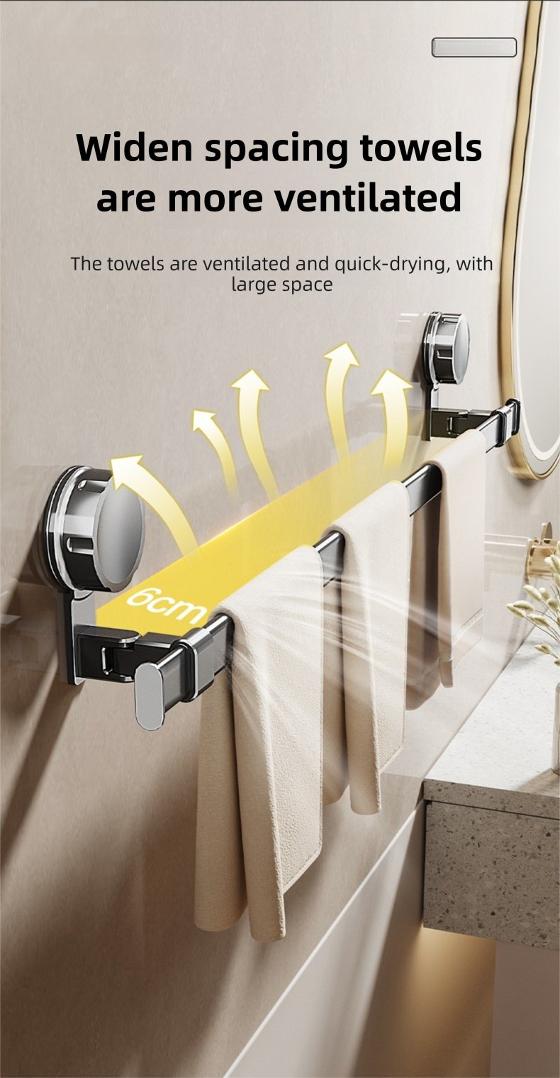1 Suction Cup Telescopic Towel Rod - Image 6