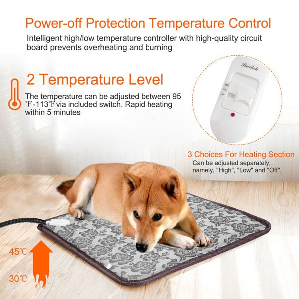 Pet Heating Pad, Waterproof Adjustable Warm Blanket, With Anti Bite Steel Rope Box - Image 3