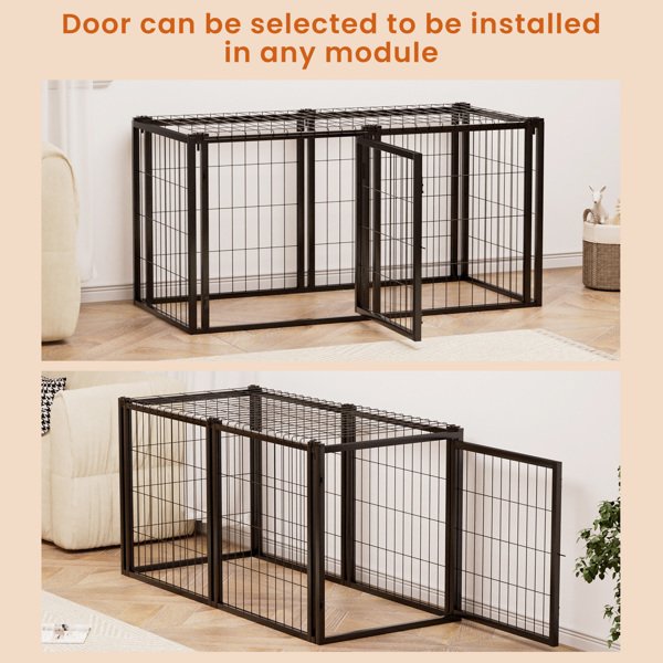 Dog Cage 47.2 Inches, Suitable For Small And Medium-sized Dogs, With A Top Dog Fence, Pet Cage, Indoor, Black. 47.2 Inches Long X 22 Inches Wide X 24 Inches High. - Image 2