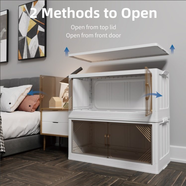 35.4 Inch Wide Clear Plastic Locker For Closet Organizer Storage, Folding Storage Box - Image 5