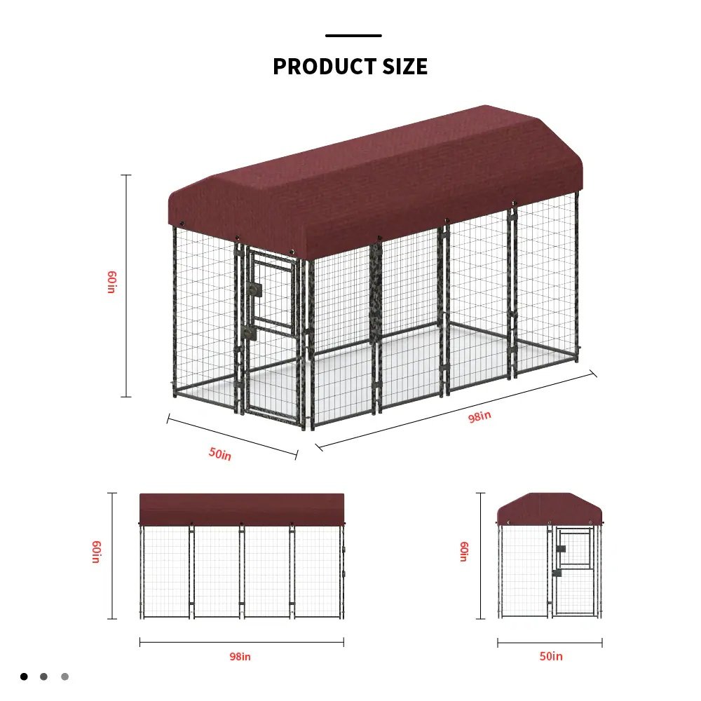 12 Pieces Square Tube Wire Running Cage Black Running Cage Single Door - Image 4