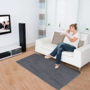 Fluffy Bedroom Rug 4' X 2.6' Anti-Skid Shaggy Area Rug Decorative Floor Carpet Mat