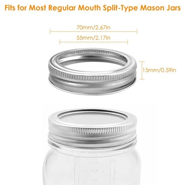 24 Pcs Regular Mouth Canning Jar Metal Rings - Image 2