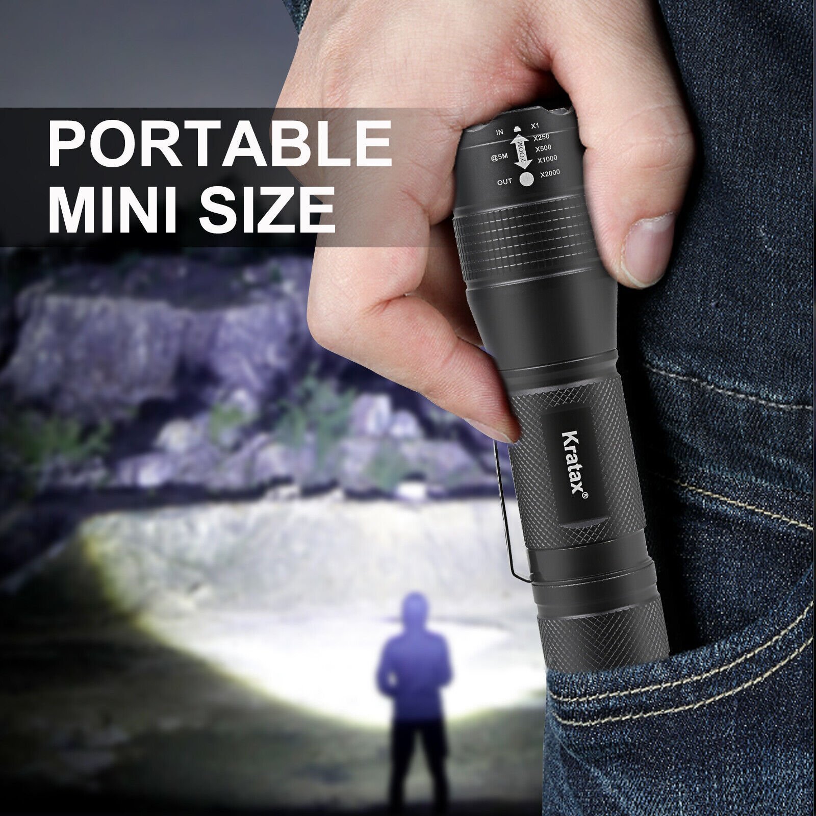 5.3oz Small & Extremely Zoomable LED Tactical Handheld Flashlight With Knife - Image 10