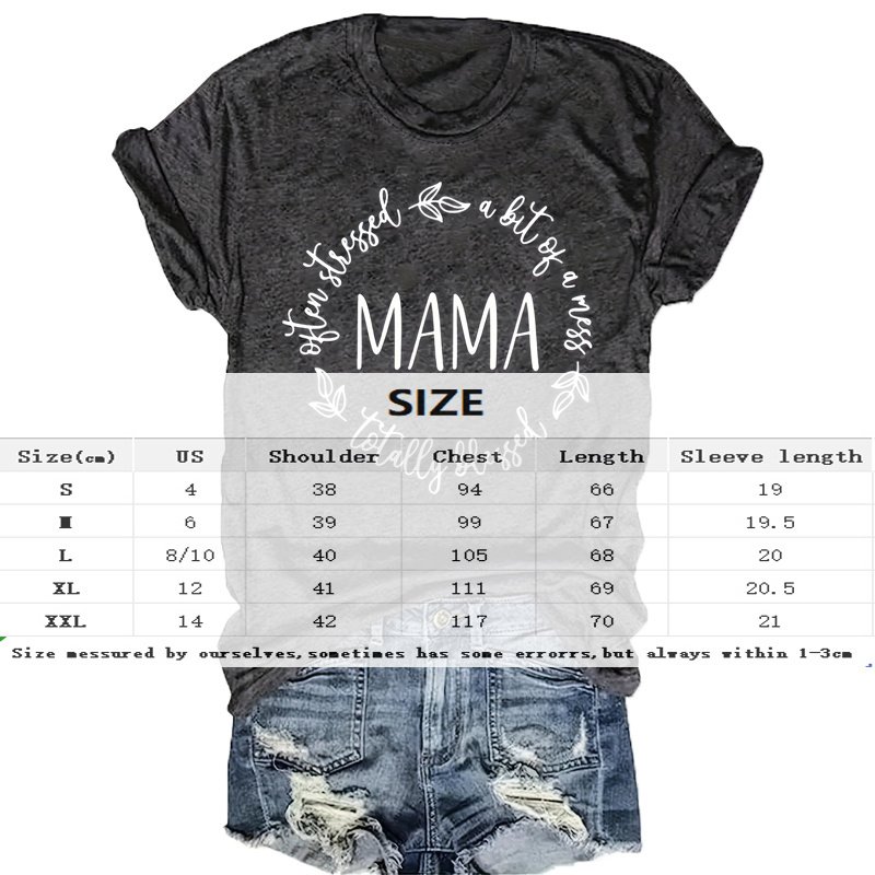 Women's 'MAMA' Print Cotton T-Shirt - Comfort Round Neck Short Sleeve Casual Summer Top - Image 4