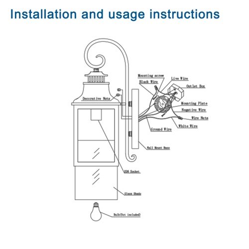Large Outdoor Wall Light With Glass Supports Many Types Of Bulbs In 1 Pack Unavailable Platforms- Temu - Image 6