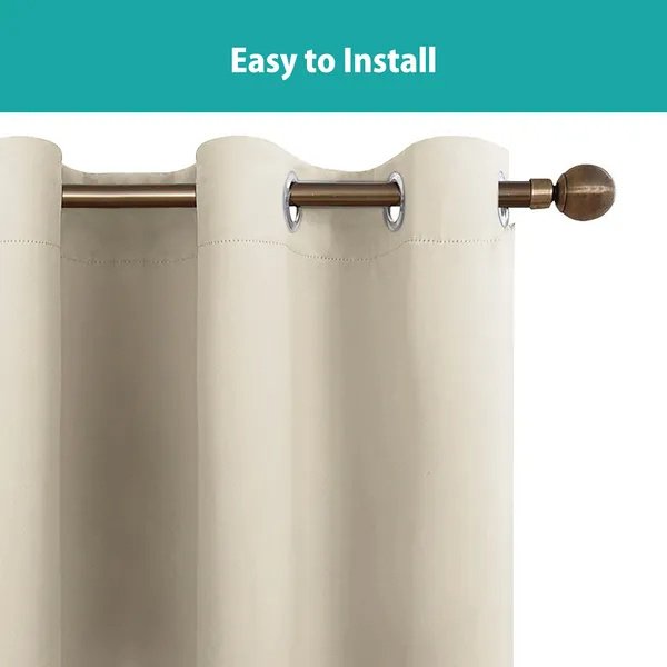 Polyester Grommets Thermal Insulated With Coated Lining 52 In. W X 84 In. L Indoor Blackout Curtains Set Of 2 - Image 6