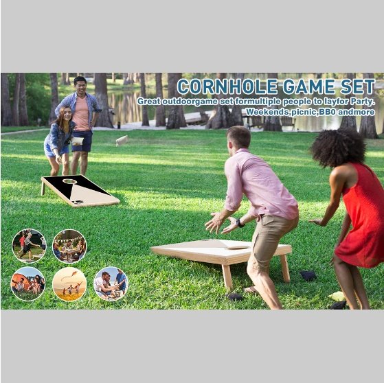 Solid Wood Cornhole Game Set - Image 7