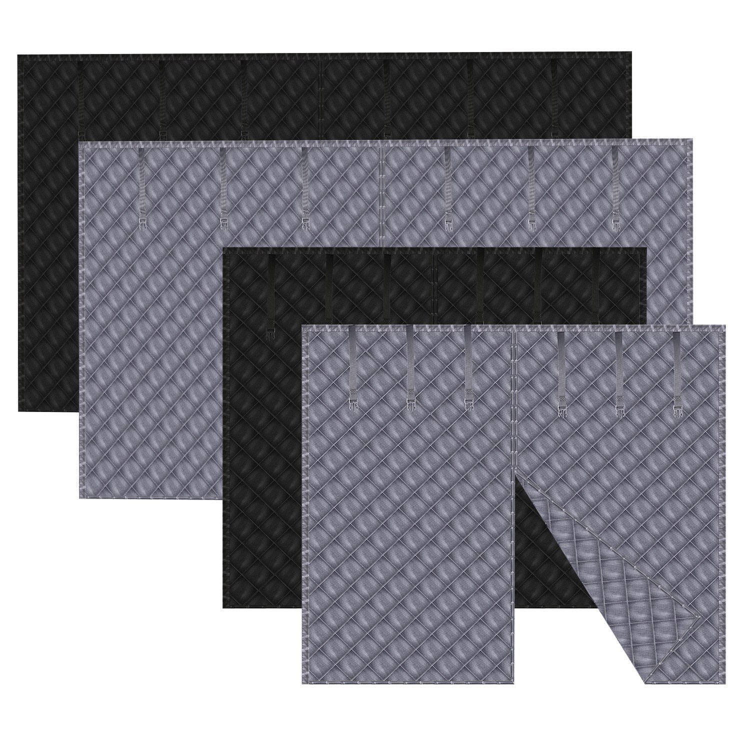 1Pc 16x7FT Magnetic Thermal Insulated Garage Door Curtain For Winter Two Car Garage Screen With Magnetic Closure 8 Roll Up Buckle Straps For Two Cars Weatherproof Windproof Soundproof - Image 2